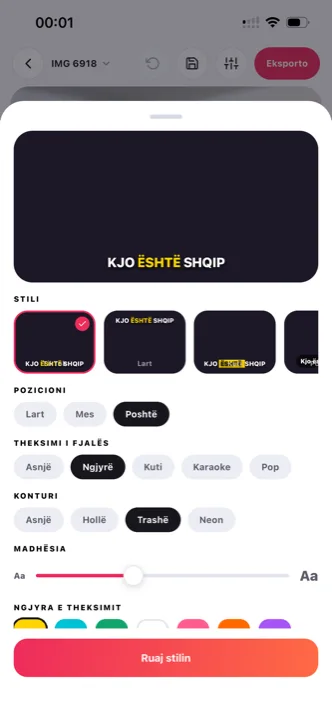 Subtitle styles in Titro for Android